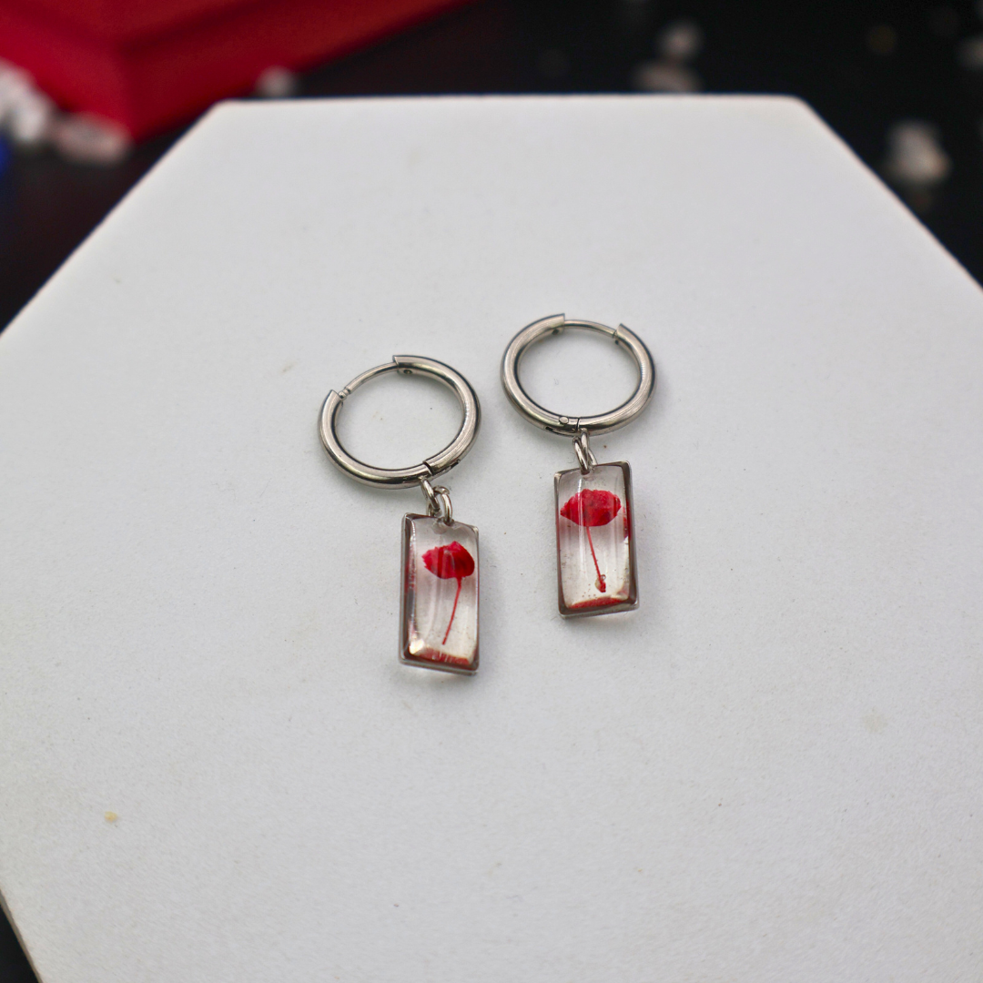 Red Baby's Breath Earring