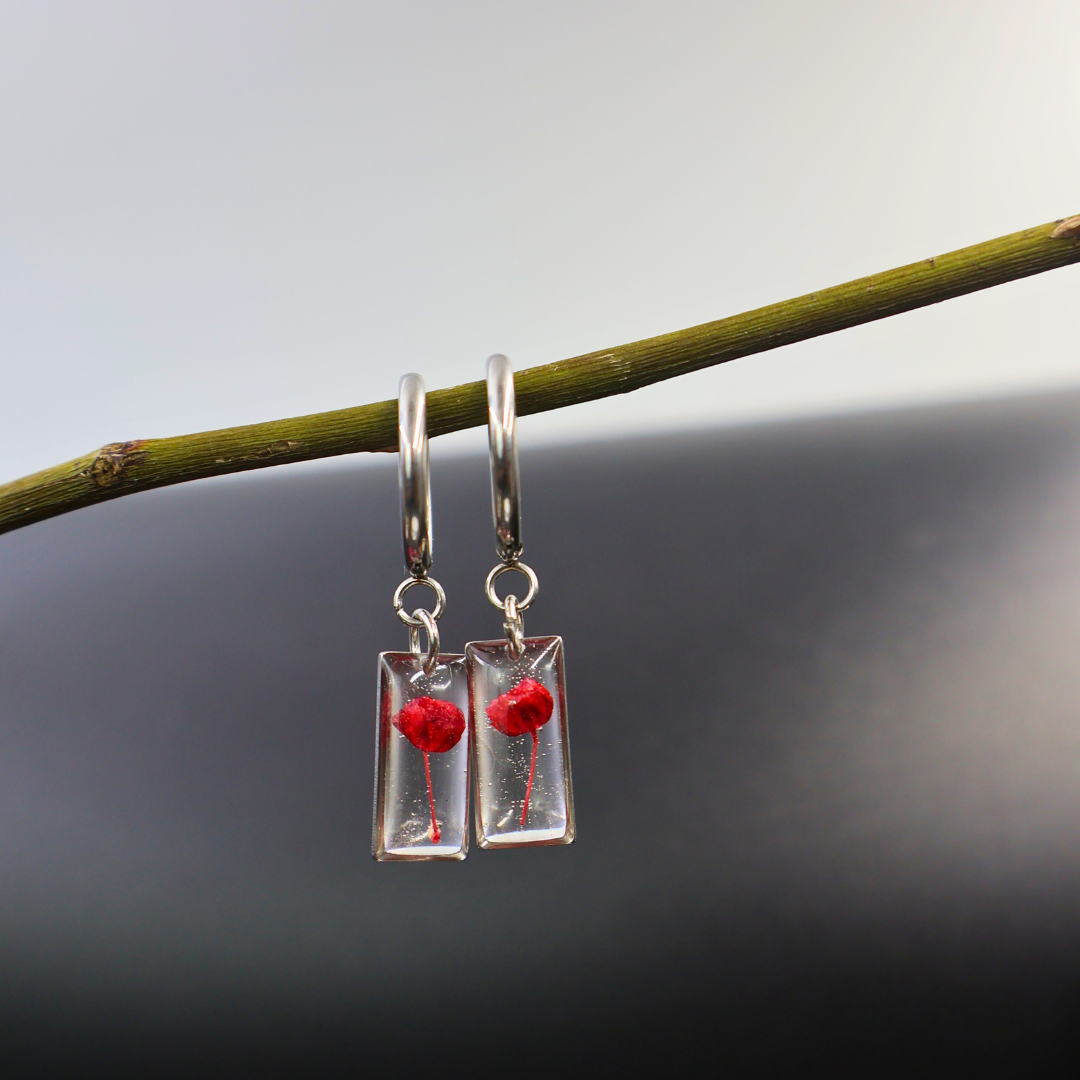 Red Baby's Breath Earring