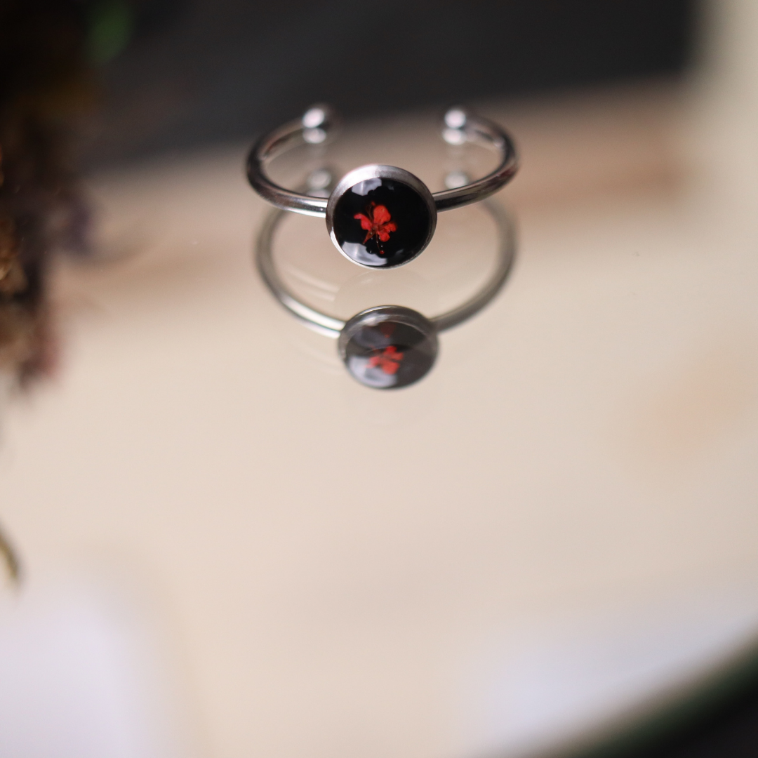 Tiny Black Queen Ring