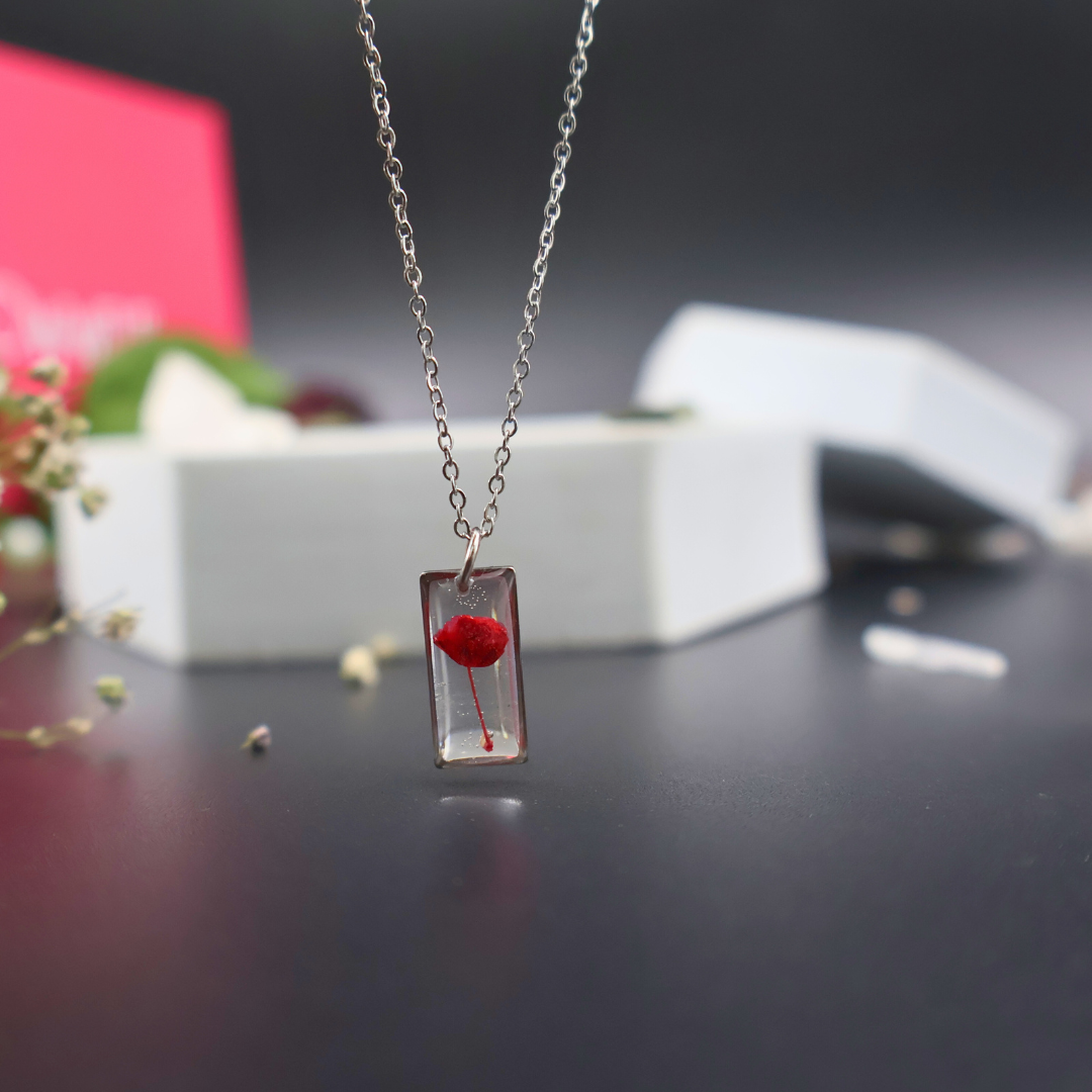 Red Baby's Breath Necklace