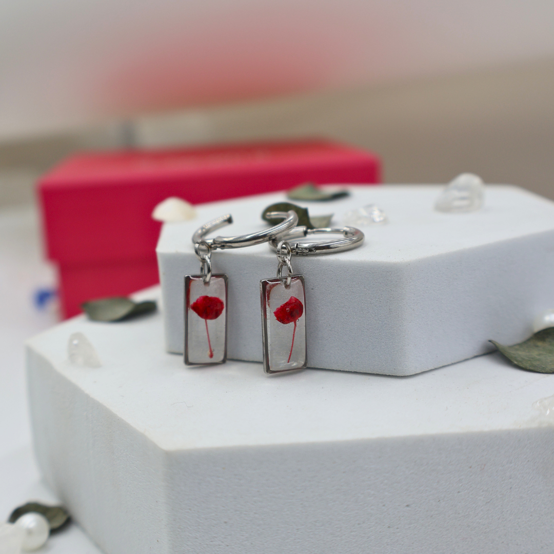 Red Baby's Breath Earring