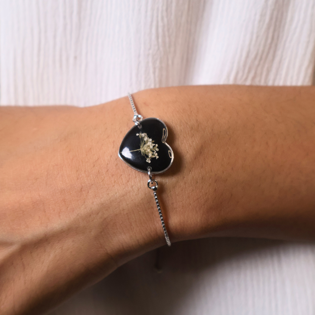 Classic Black Floral Bracelet