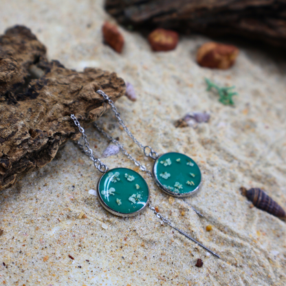 Tiny green heart Jewellery set