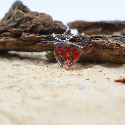 Red Gypsophila Necklace