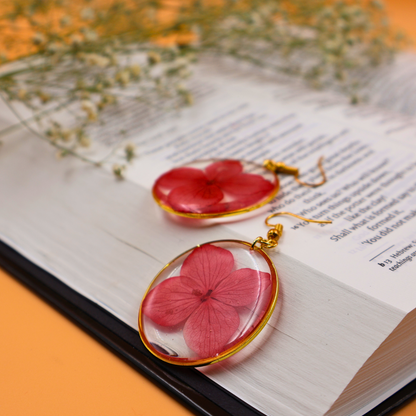 Red Hydrangea earrings