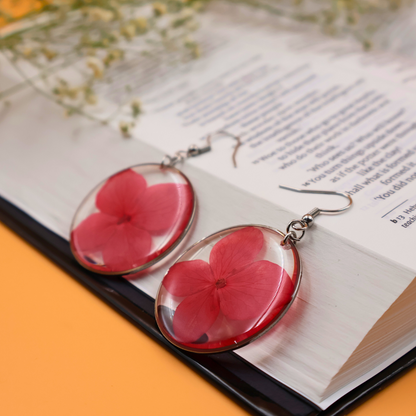 Red Hydrangea earrings