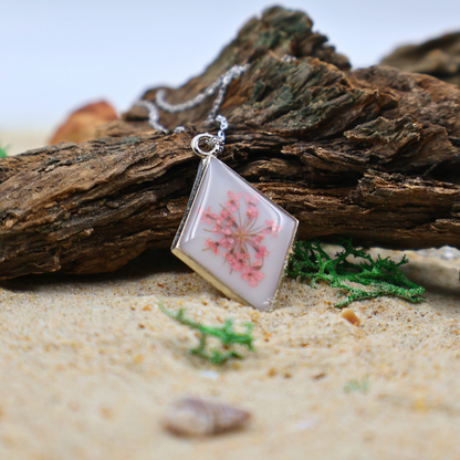 Pink Queen Anne Lace Pendant