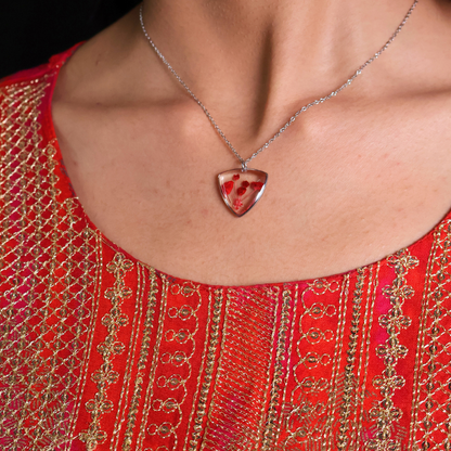 Red Gypsophila Necklace