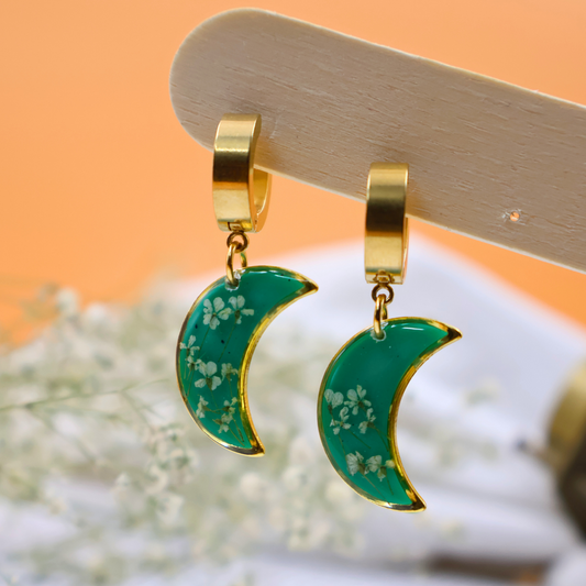 Crescent Moon glaze earrings