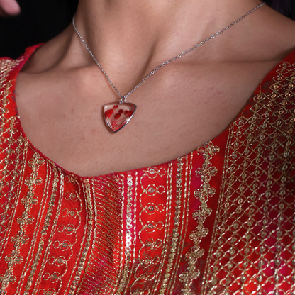 Red Gypsophila Necklace