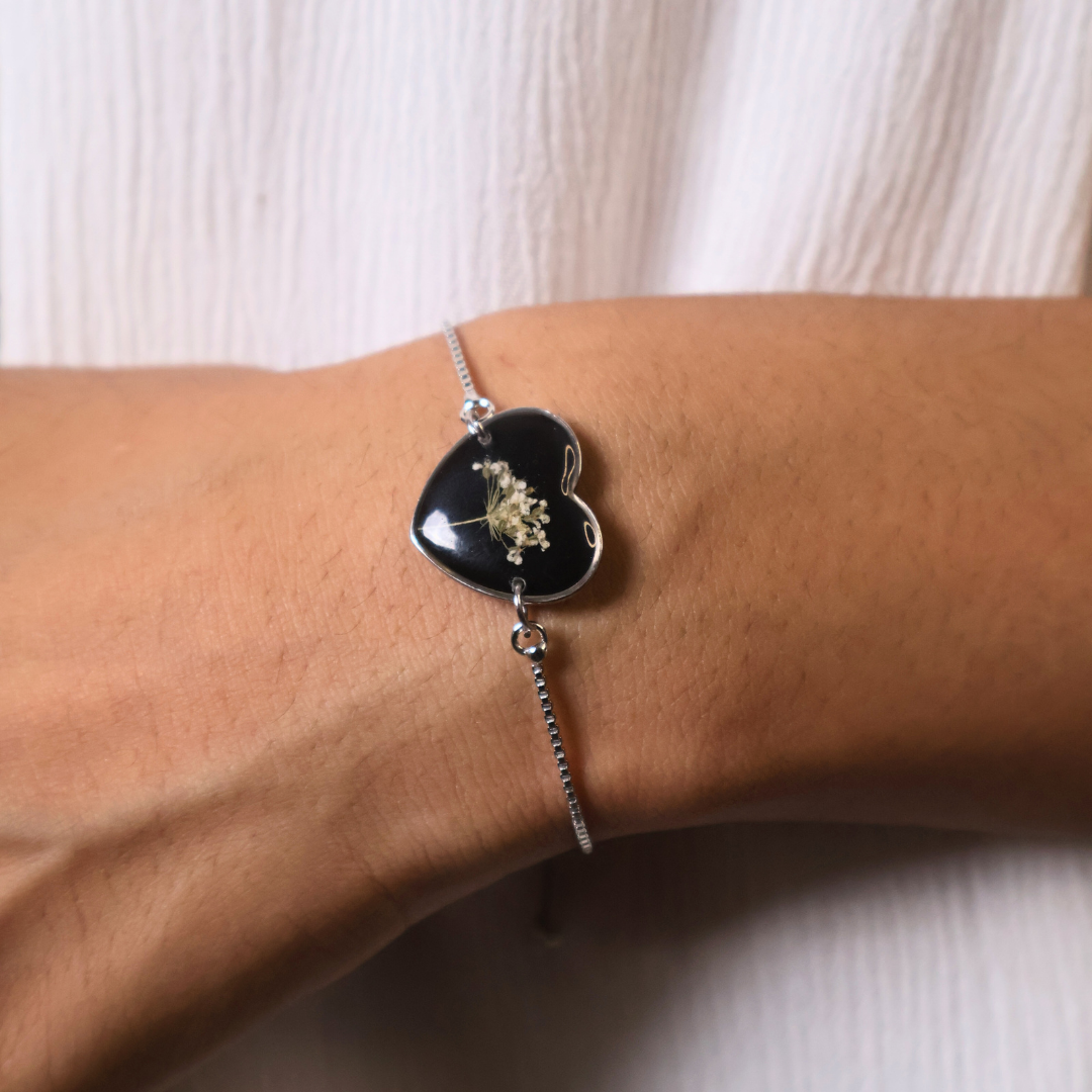 Classic Black Floral  Bracelet