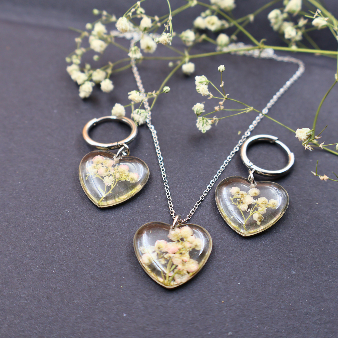 Tiny Ozothamnus Jewellery set