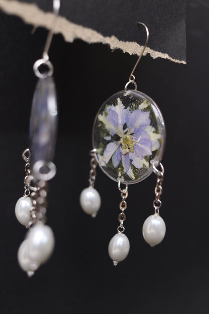 Larkspur  petal earrings