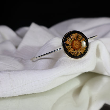 Orange Aster Bloom  Bracelet ( Metal )