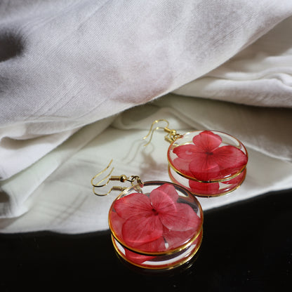 Red Hydrangea earrings