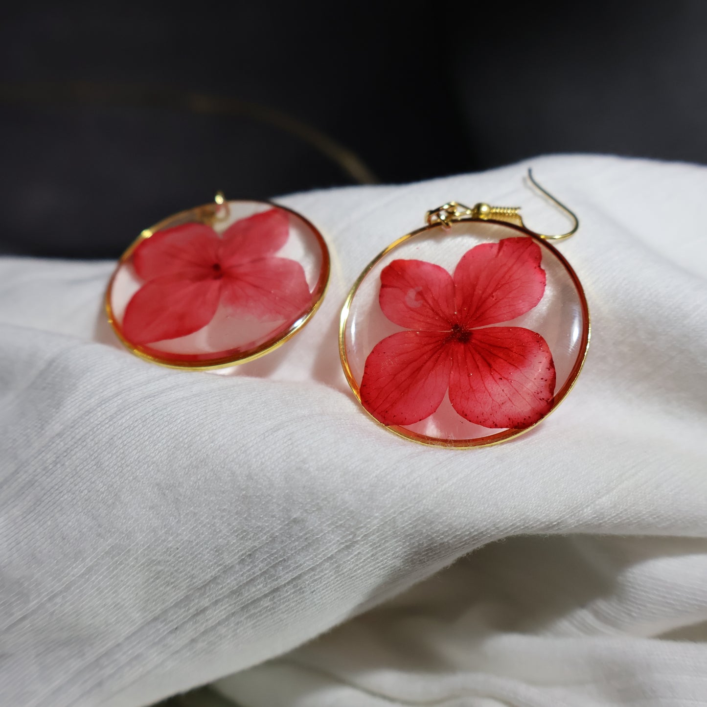 Red Hydrangea earrings