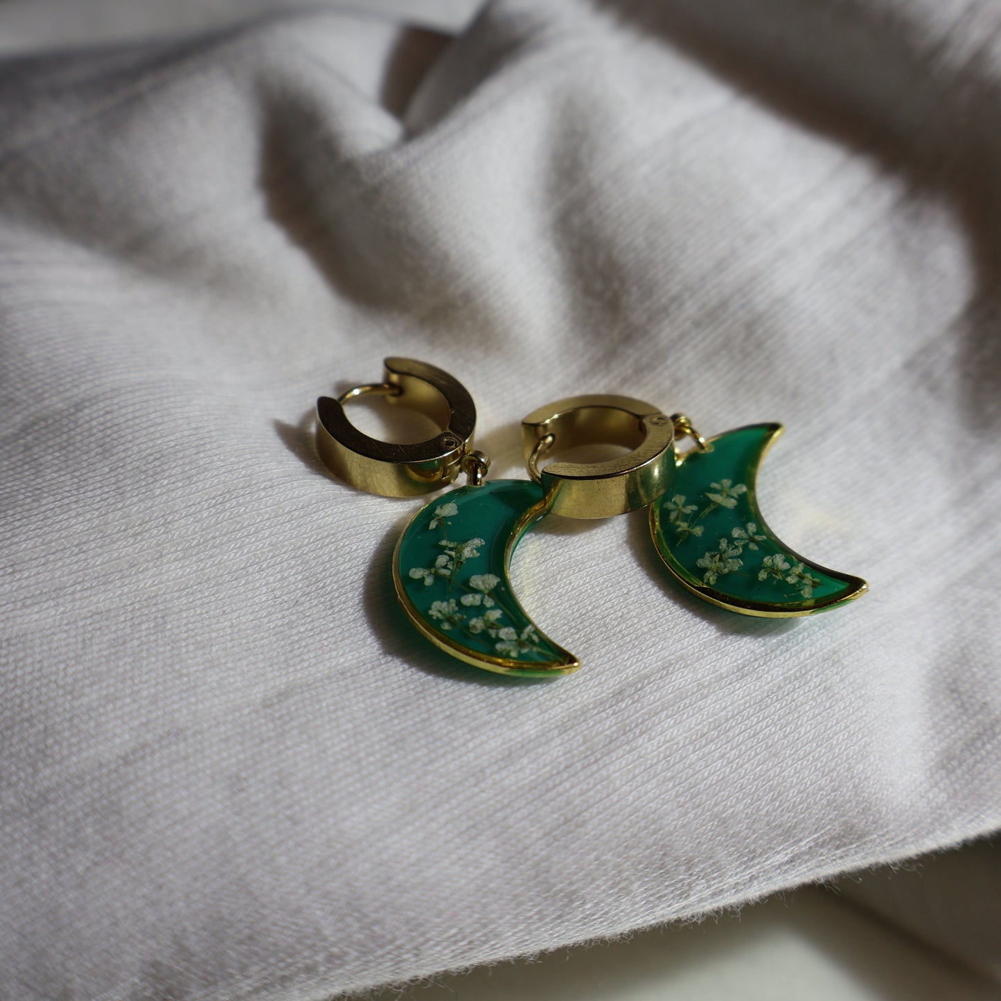 Crescent Moon glaze earrings