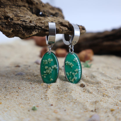 Olive lace earrings