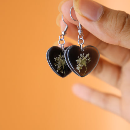 Classic Black Floral Earrings