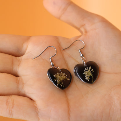 Classic Black Floral Earrings