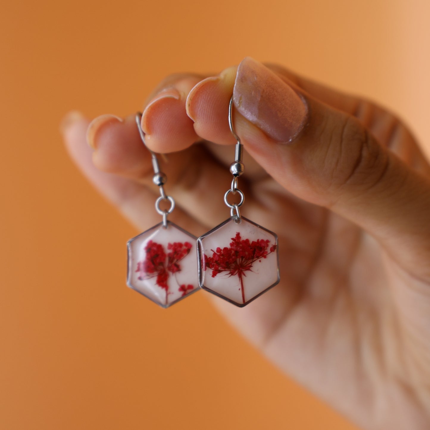 Anne's Lace Earrings ( Red )