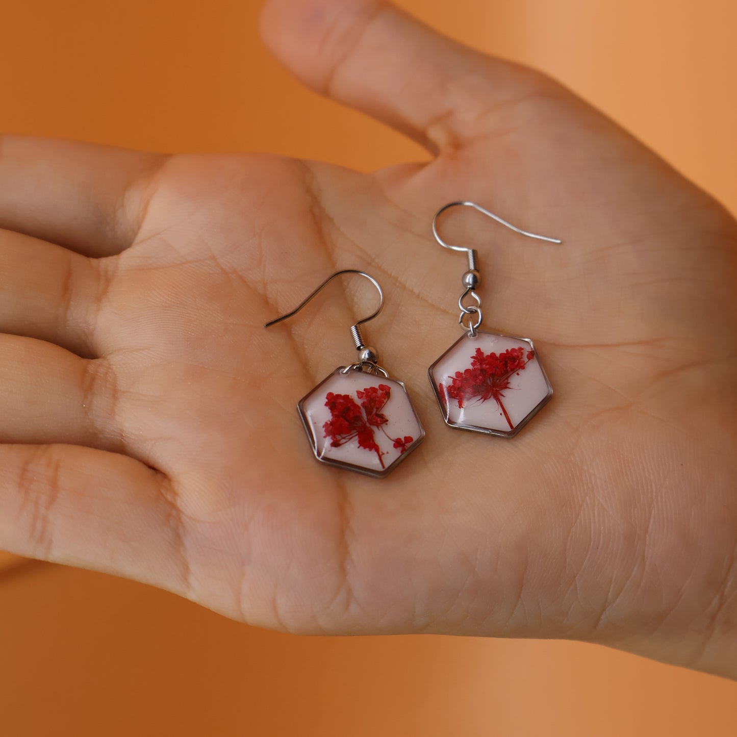 Anne's Lace Earrings ( Red )