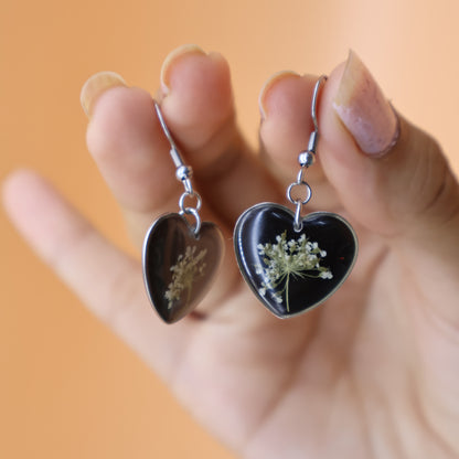 Classic Black Floral Earrings