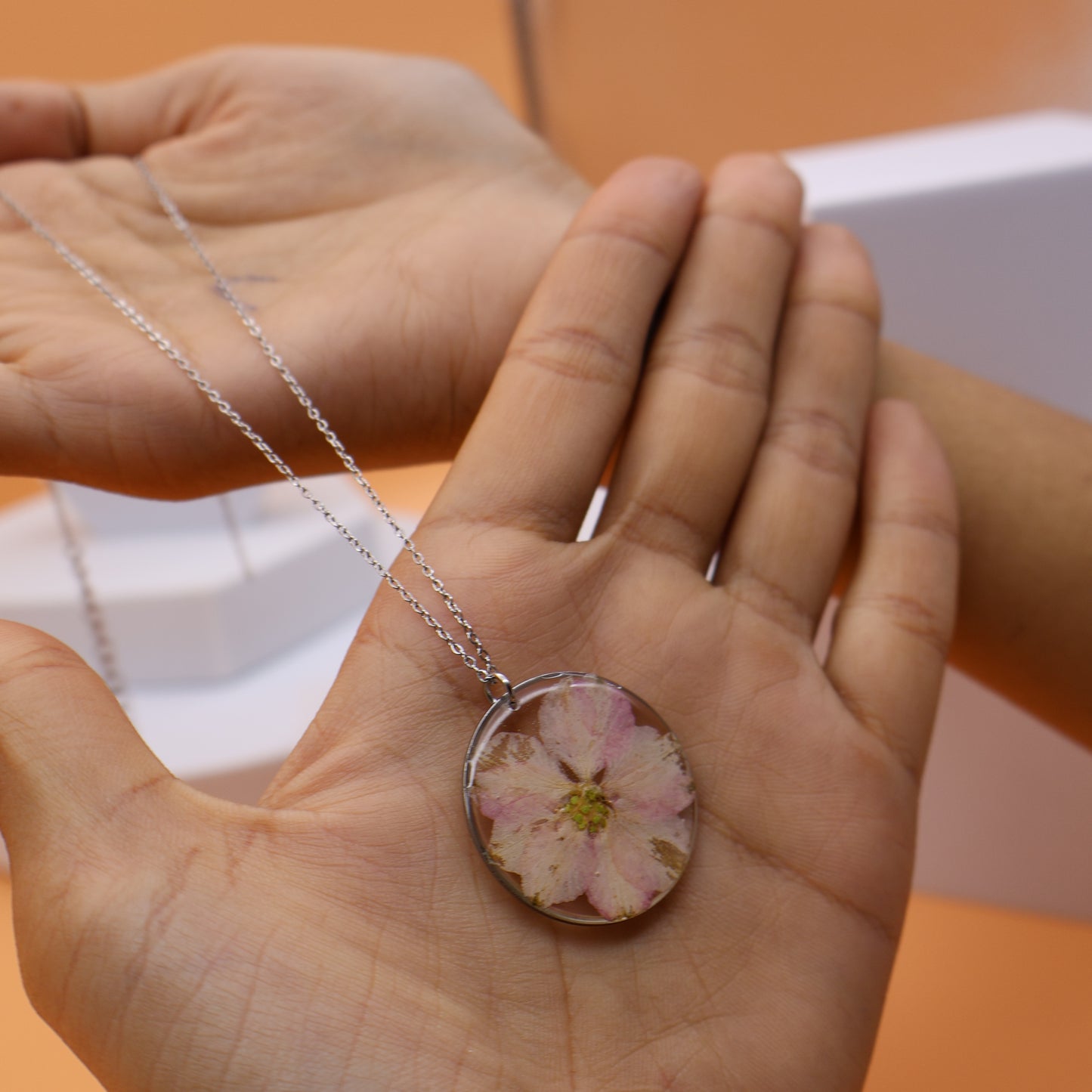 Larkspur infused Necklace