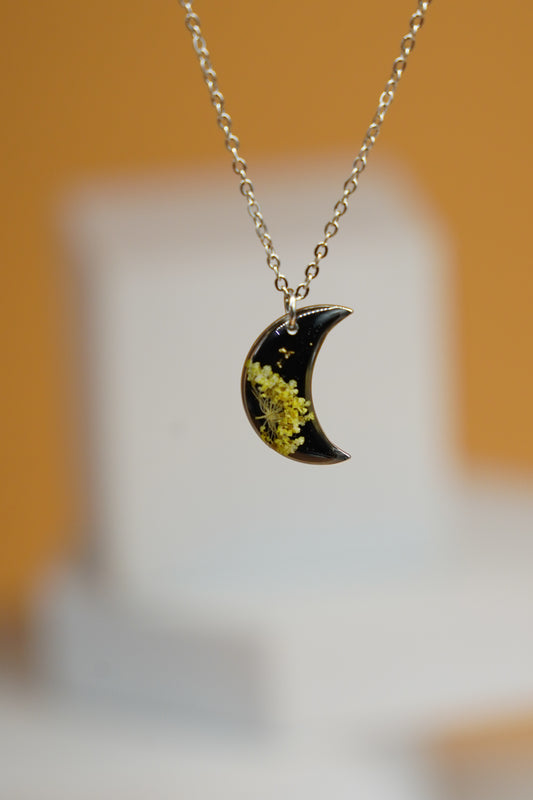 Crescent Black Moon Necklace